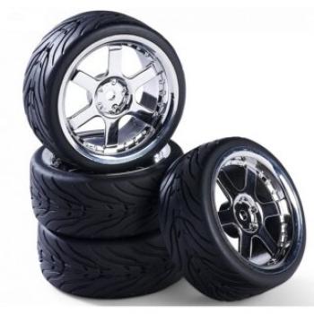 1:10 Räderset 6 Sp.-Design (4) chrom 26mm
