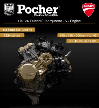 (Vororder) POCHER Ducati Superquadro – V2 Engine 1:4 (Vororder)