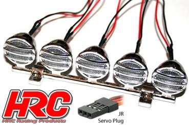 1/10 oder Monster Truck - LED - JR Stecker - Dachleuchten oder Rammerleuchten Stange (Chrome teilen inclusive)