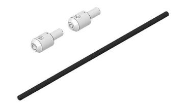 Fernwelle mit Mitnehmer (für Motorwelle 3 und 4 mm