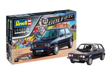 1:24 Geschenkset 35 Years Volkswagen Golf GTI Pirelli Revell Modellbausatz mit Basiszubehör