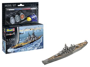 1:1200 Model Set Battleship USS New Jersey Revell Modellbausatz mit Basiszubehör