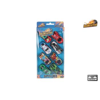 Supercars Die Cast 8 Autos Pull Back 7,5cm