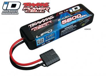 LiPo Power Cell 5800mAh 7,4V 2s 25C TRAXXAS mit iD-Stecker (L135xH25xB45mm)