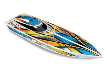 TRAXXAS BLAST weiß/orange 23-Zoll Rennboot Brushed, mit Akku und USB-C Ladegerät