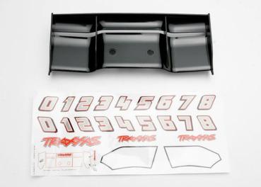 Heckflügel schwarz mit Aufkleber TRAXXAS Revo 3.3, E-Revo 2.0