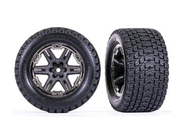 Gravix Reifen auf RXT 2.8 Felge grau/schwarz-chrom 12mm (2) TRAXXAS 4x4 v/h, 2WD nur vorne (TSM-rated)