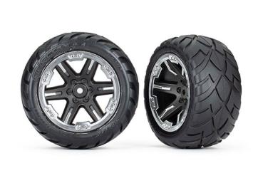 Anaconda Reifen auf RXT 2.8 Felge schwarz/chrom hinten (2) TRAXXAS Rustler 2WD (TSM rated)
