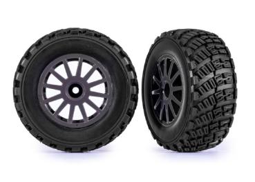 Gravel Pattern Reifen auf 2.2/3.0 Felgen grau (2) TRAXXAS Rally, 4x4 v/h & 2WD hinten (TSM rated)