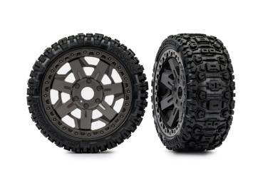 Sledgehammer Reifen auf 3.0 Felge grau (2) TRAXXAS 1/8 Buggy, Jato 4x4
