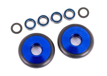 Komplettrad Wheelie bar 6061-T6 Aluminium blau (2) TRAXXAS Drag Slash, Hoss, Bandit, Rustler, Stampede VXL
