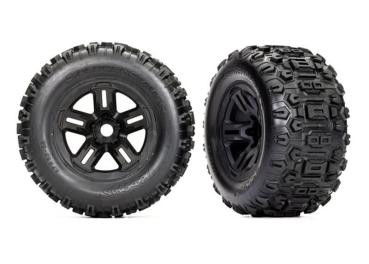 Sledgehammer Reifen auf 3.8 Felgen schwarz (2) TRAXXAS Sledge, E-Revo, Summit (TSM-rated)