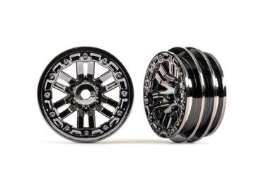 Felgen 1.0 schwarz-chrom (2) TRAXXAS TRX-4M