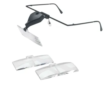 PEBARO LB820 - LED Lupenbrille, Lupenbrille mit 3 Linsen