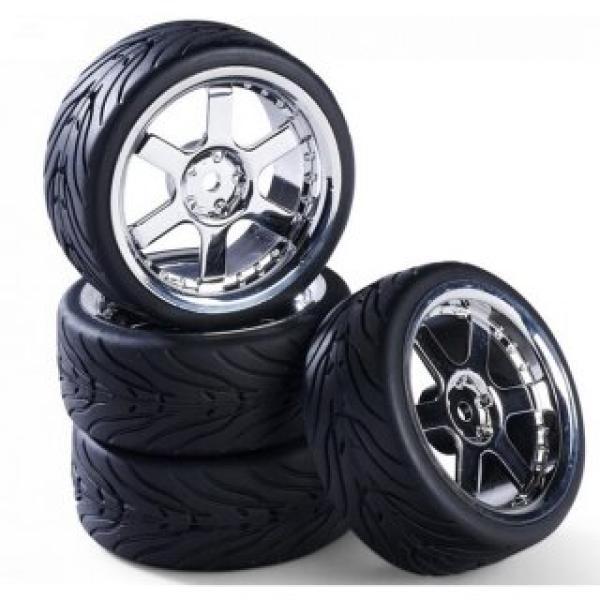 1:10 Räderset 6 Sp.-Design (4) chrom 26mm