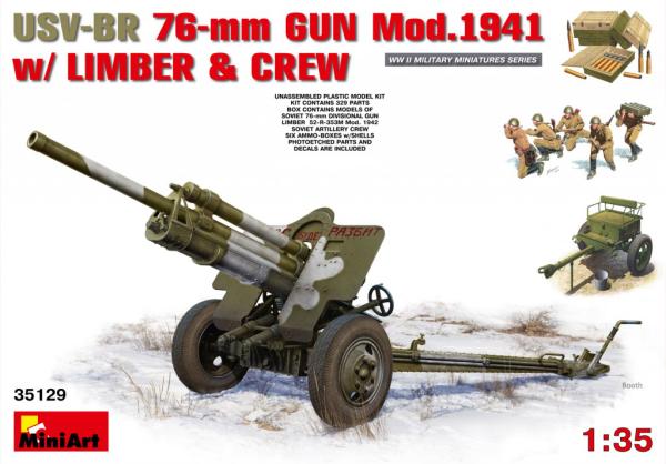1:35 USV-BR 76-mm GUN Mod.1941 mit LIMBER UND CREW