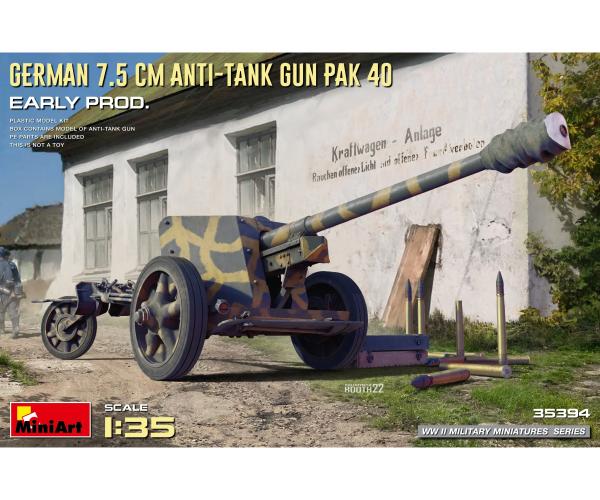 1:35 Dt. 7,5cm PaK 40 Frühe Produktion