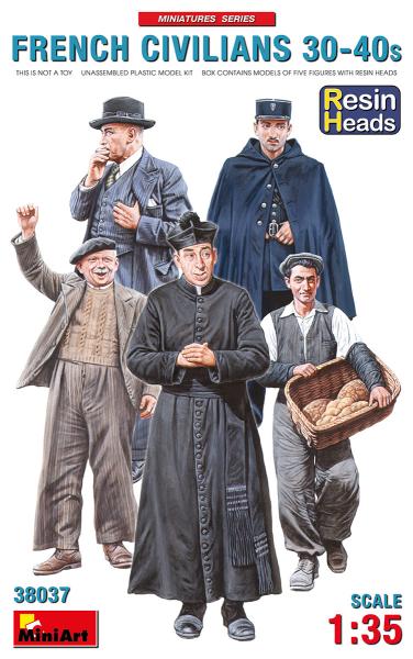 1:35 Französische Zivilisten mit Resin Köpfen