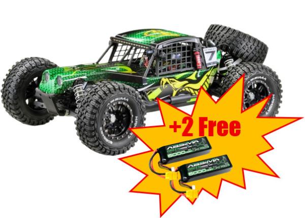 1:7 Rock Racer "MAMBA 7" Grün 6S BL RTR+ 2* 3S LiPo 6000mAh