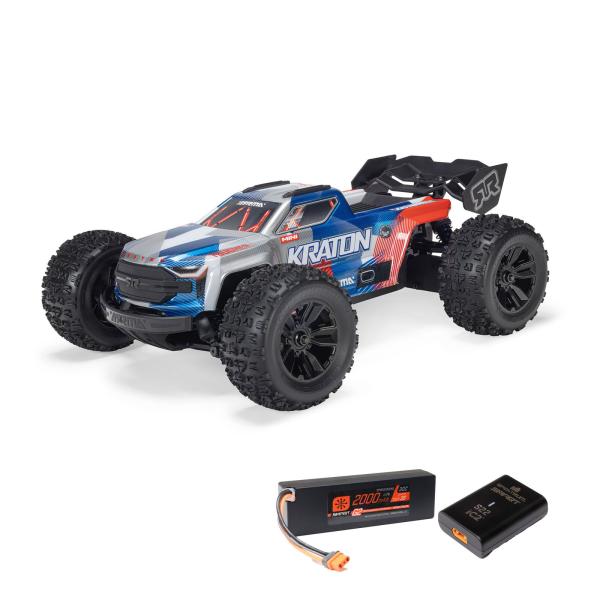 1/16 MINI KRATON 3S DSC 4X4 RTR Brushless Speed Truck (Inklusive Akku & Ladegerät), Rot/Blau