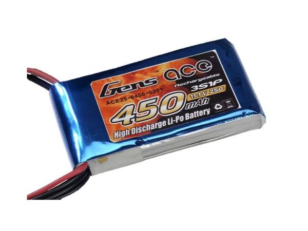 GensAce Batterie LiPo Akku 450mAh 11.1V 25C 3S1P