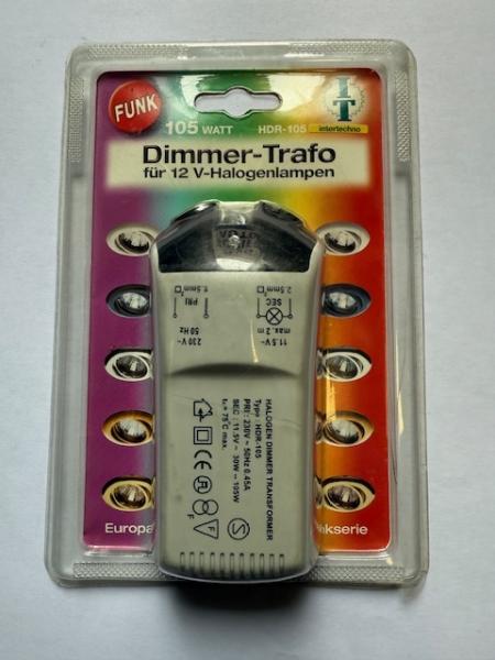 Halogen Funk Trafo HDR-105 mit Helligkeitsregler Dimmer Funktion Intertechno