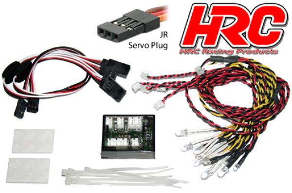 1/10 TC/Drift - LED - JR Stecker - Komplettset für Autos - Steuerbar via Sender