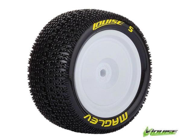E-Maglev Reifen supersoft auf 2.2 Felge weiß 12mm (2) LOUISE 1/10 Elektro Buggy 4WD hinten
