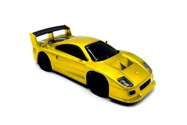 Pocket Racer F40 Gelb mit Fernbedienung 1/64