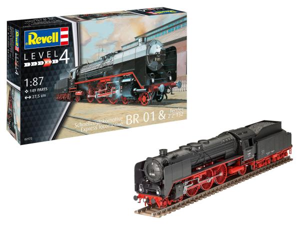 1:87 Schnellzuglokomotive BR01 & Tender 2'2' T32 Revell Modellbausatz