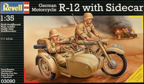 1:35 German Motorcycle R-12 with Sidecar