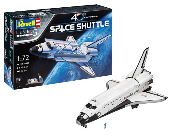 1:72 Geschenkset Space Shuttle, 40th. Anniversary Revell Modellbausatz mit Basiszubehör