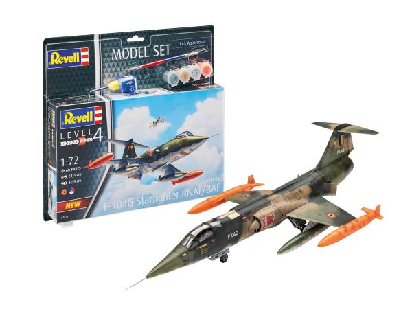 1:72 Model Set Lockheed F-104G Starfighter RNAF/BAF   Revell Modellbausatz mit Basiszubehör