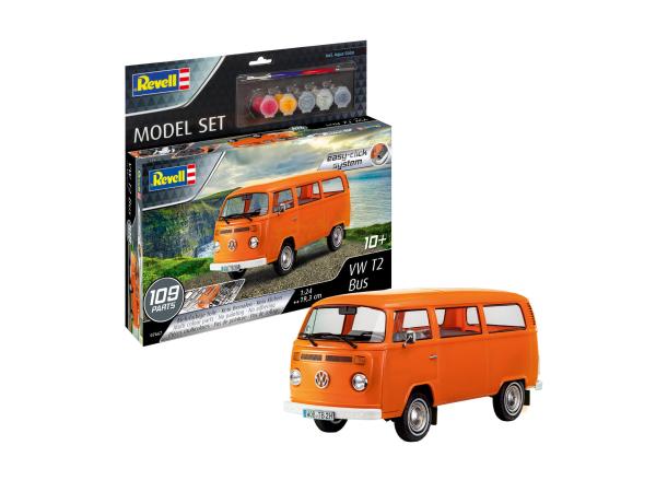 1:24 Model Set VW T2 Bus easy-click-system Revell Bausatz zum Zusammenstecken + Basiszubehör