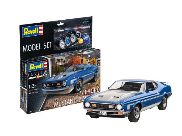 1:25 Model Set '71 Ford Mustang Boss 351 Revell Modellbausatz mit Basiszubehör
