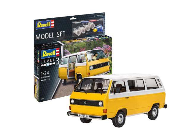 1:24 Model Set VW T3 Bus Revell Modellbausatz mit Basiszubehör
