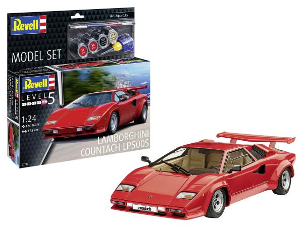 1:24 Model Set Lamborghini Countach LP500S Revell Modellbausatz mit Basiszubehör
