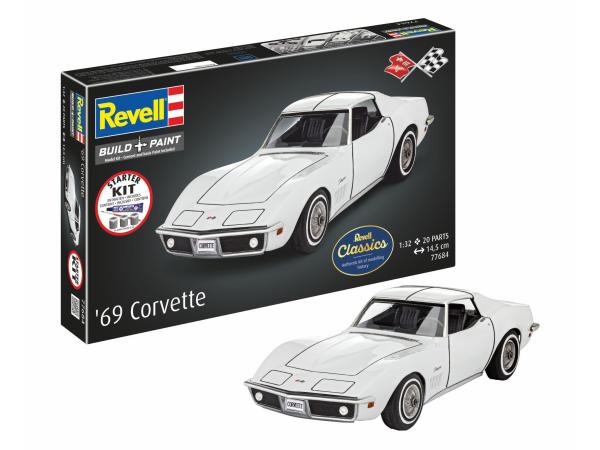 1:32 Starter Kit Corvette C3 Revell Modellbausatz mit Basiszubehör