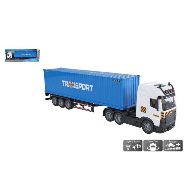 Truck mit Auflieger Friktion Licht und Sound 38 cm