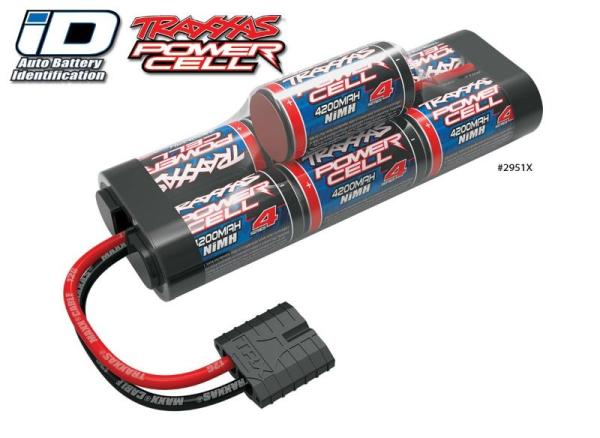 Power Cell Serie 4 NiMH 7-Zellen Hump 4200mAh 8,4V TRAXXAS mit iD-Stecker (L139xH42xB48mm)