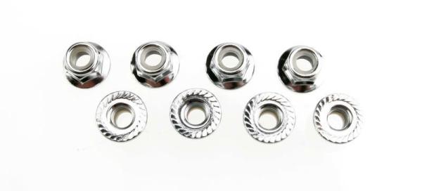 Stoppmutter mit Flansch silber 5mm (8) TRAXXAS