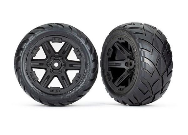 Anaconda Reifen auf RXT 2.8 Felge schwarz hinten (2) TRAXXAS Rustler 2WD (TSM rated)