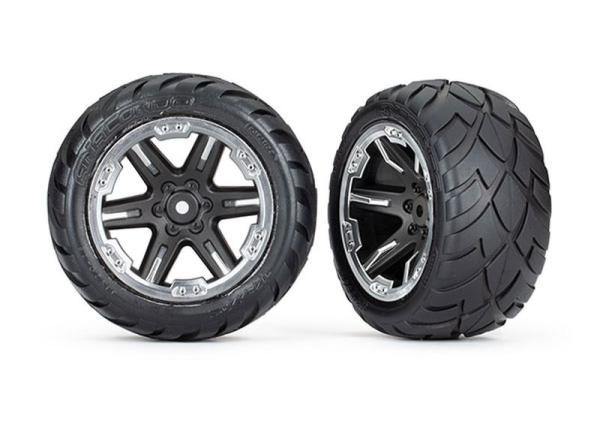 Anaconda Reifen auf RXT 2.8 Felge schwarz/chrom hinten (2) TRAXXAS Rustler 2WD (TSM rated)