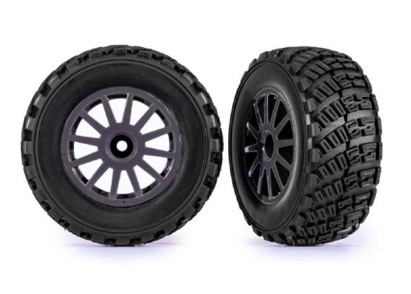 Gravel Pattern Reifen auf 2.2/3.0 Felgen grau (2) TRAXXAS Rally, 4x4 v/h & 2WD hinten (TSM rated)