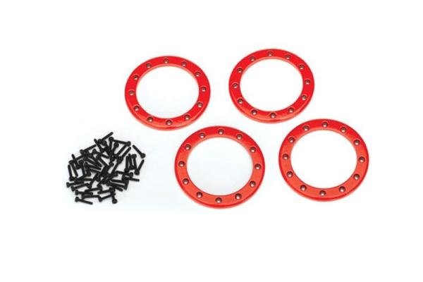 Beadlock-Ring 2.2 Aluminium rot mit Schrauben (4) TRAXXAS TRX-4 (für Method 105 Felgen)