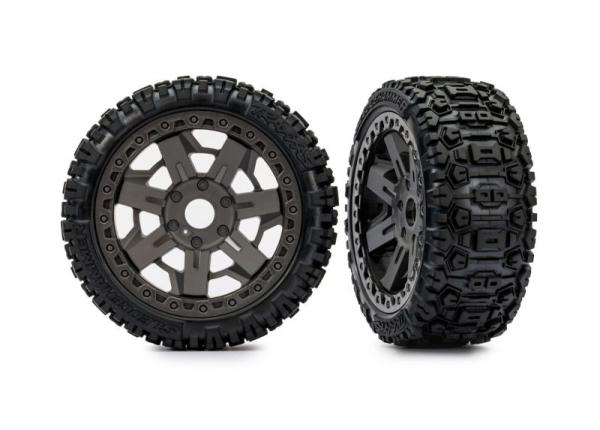 Sledgehammer Reifen auf 3.0 Felge grau (2) TRAXXAS 1/8 Buggy, Jato 4x4