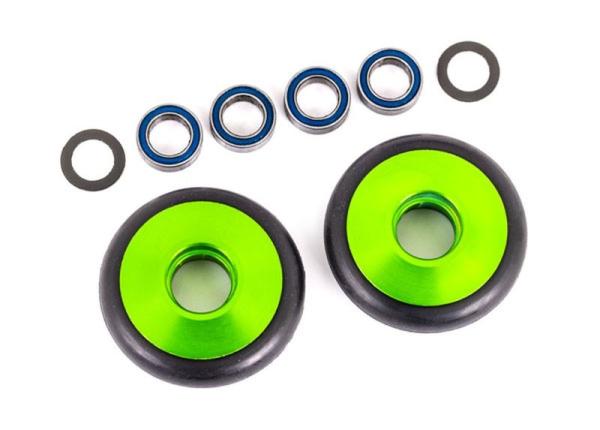 Komplettrad Wheelie bar 6061-T6 Aluminium grün (2) TRAXXAS Drag Slash Hoss Bandit Rustler Stampede VXL