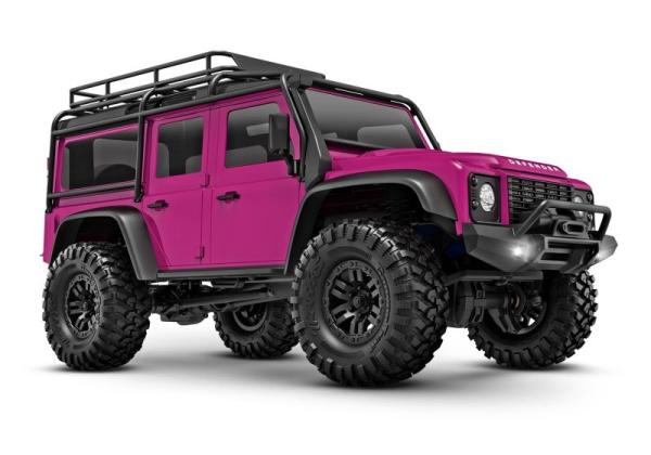 TRAXXAS TRX-4M LR Defender 4x4 pink 1/18 Crawler RTR Brushed, mit Akku und USB Ladegerät