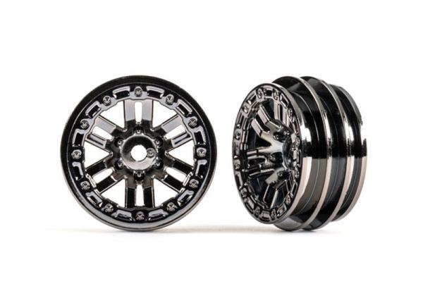 Felgen 1.0 schwarz-chrom (2) TRAXXAS TRX-4M